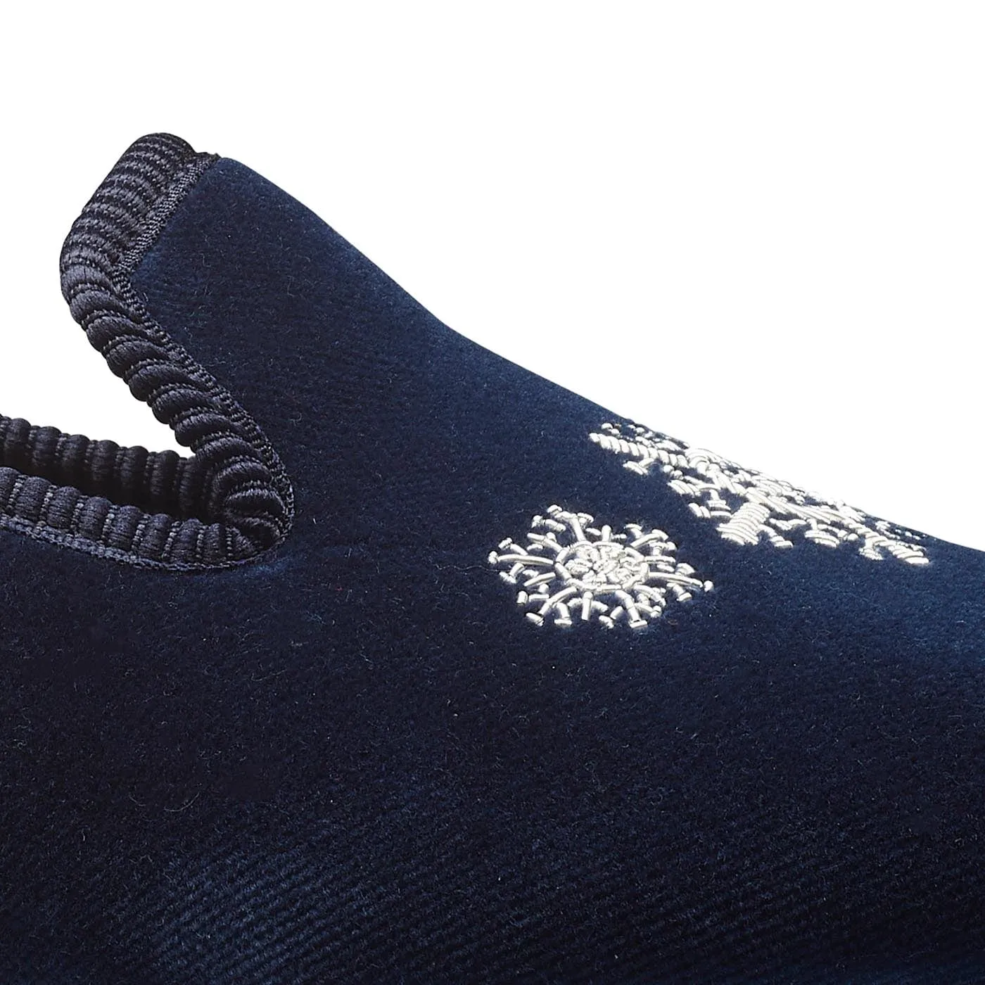 Snowflakes Navy Velvet