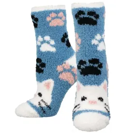 'Soft Kitty' Printed Plush Women's Socks