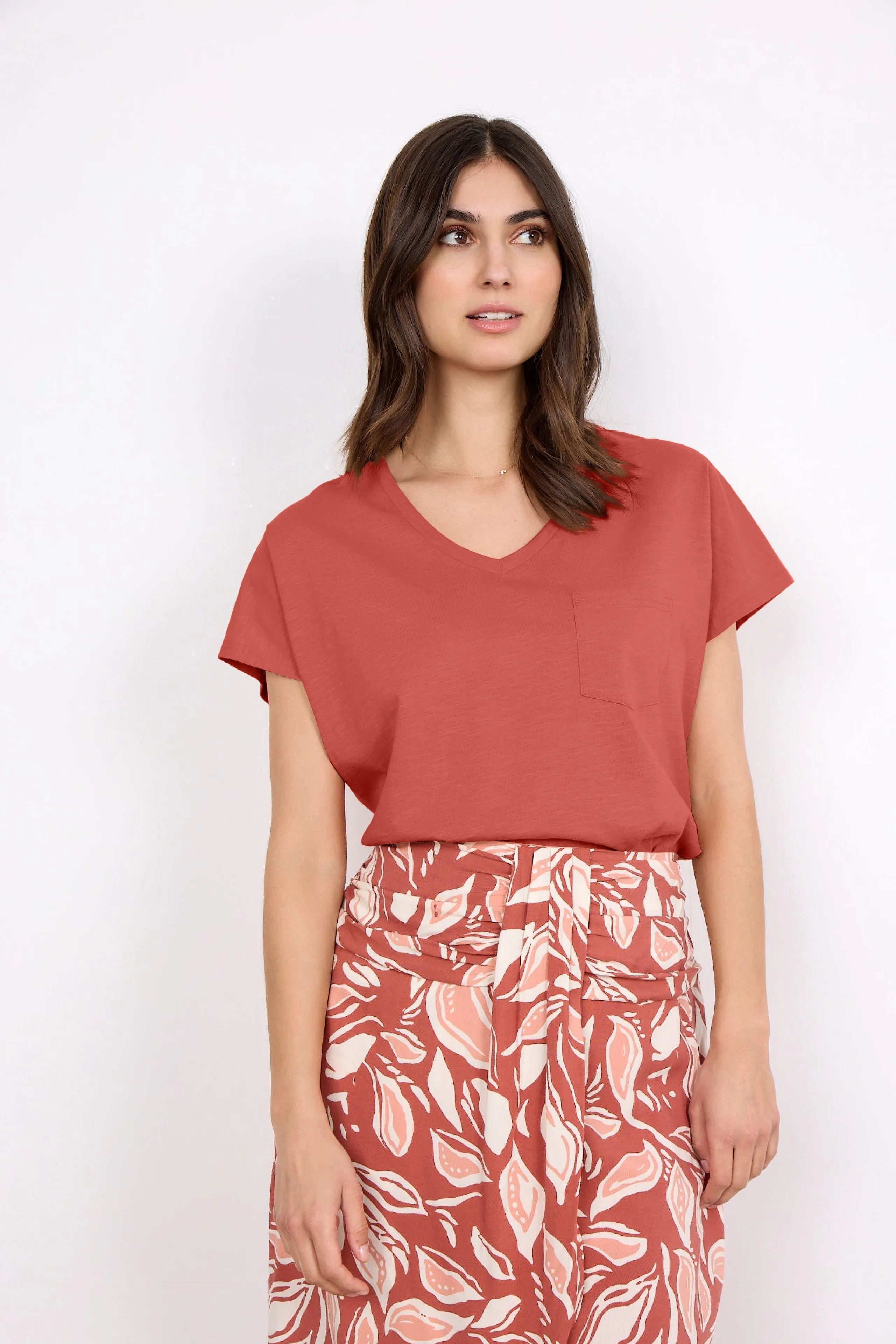 Soya Concept Cotton T Shirt Terracotta