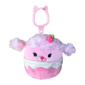 Squishmallow 3.5 Inch Chloe the Strawberry Milkshake Poodle Plush Clip