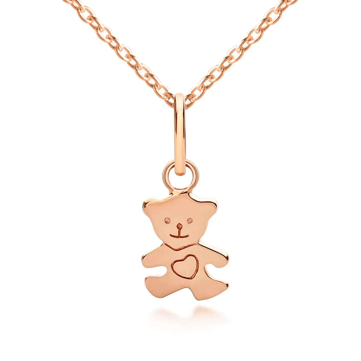 Teddy Bear Pendant - Rose Gold