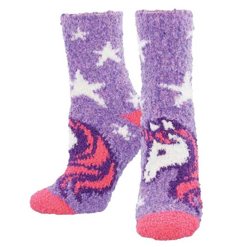 'Unicorn Dreams' Printed Plush Women's Socks