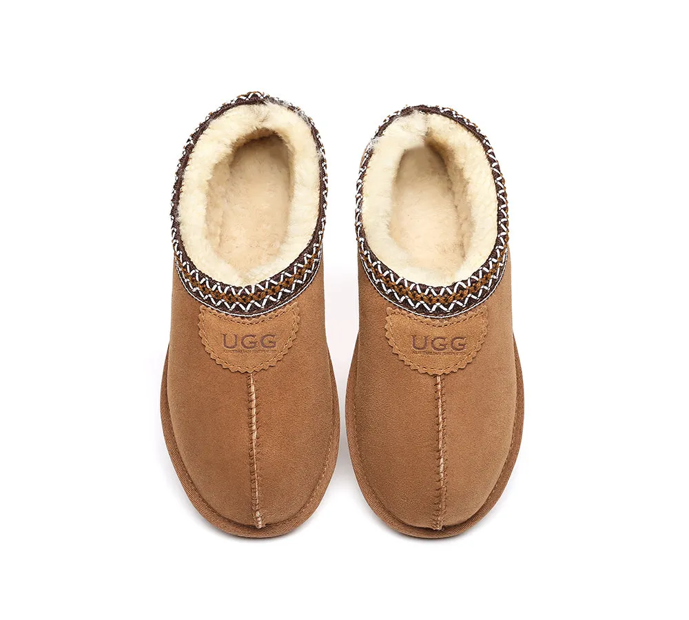 Unisex Ankle Slipper Venus Twin-Face Sheepskin Home Slippers