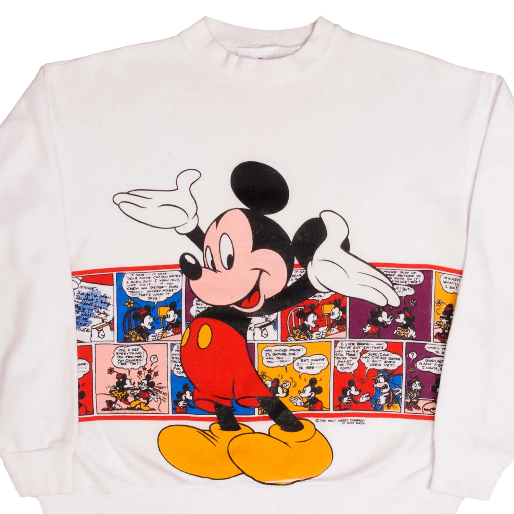 VINTAGE DISNEY MICKEY MOUSE CARTOON SWEATSHIRT 1980S LARGE MADE USA