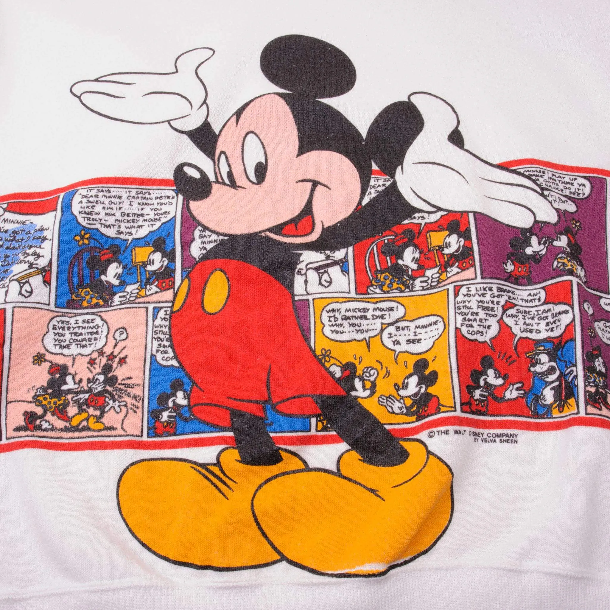 VINTAGE DISNEY MICKEY MOUSE CARTOON SWEATSHIRT 1980S LARGE MADE USA