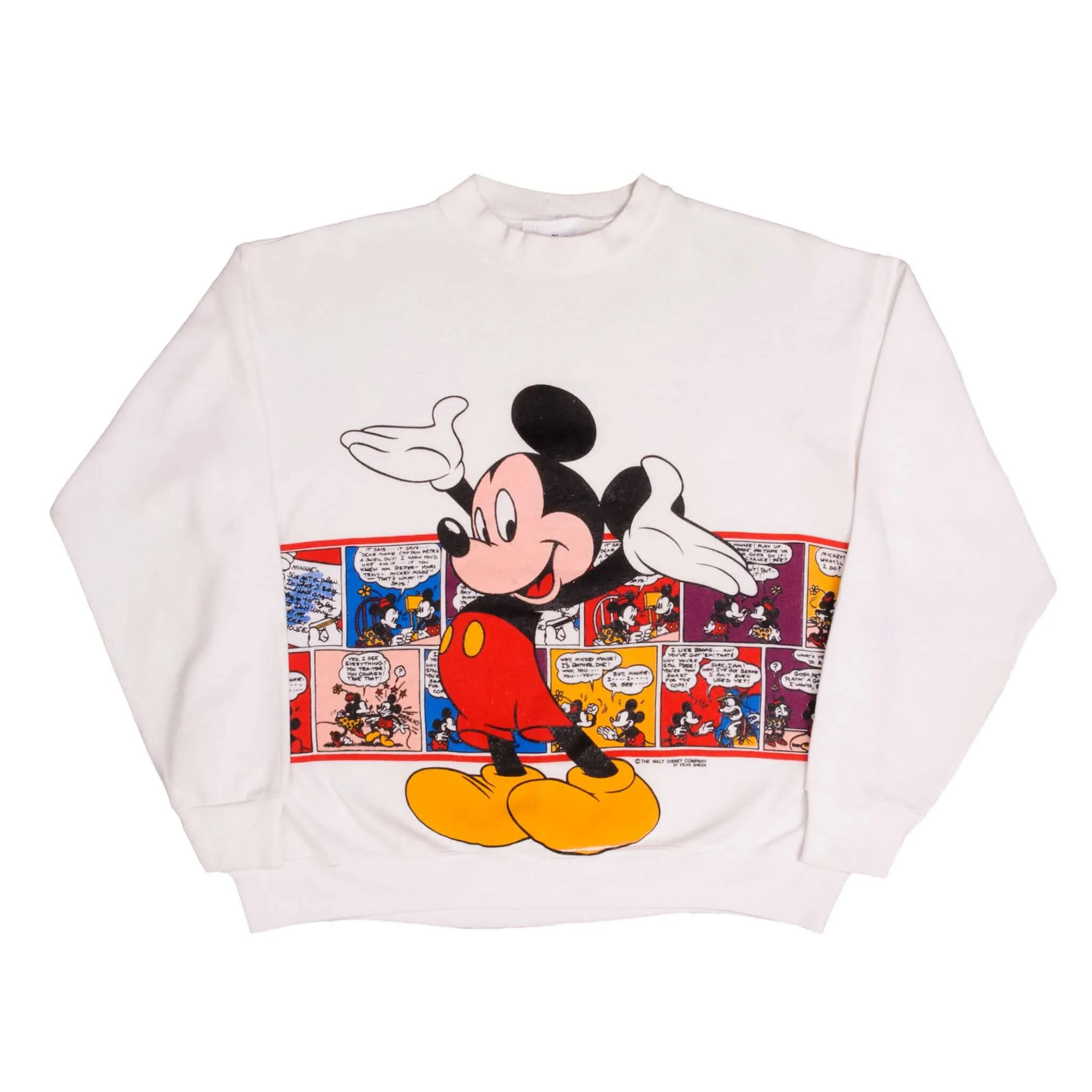 VINTAGE DISNEY MICKEY MOUSE CARTOON SWEATSHIRT 1980S LARGE MADE USA