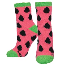 'Watermelon' Printed Plush Women's Socks