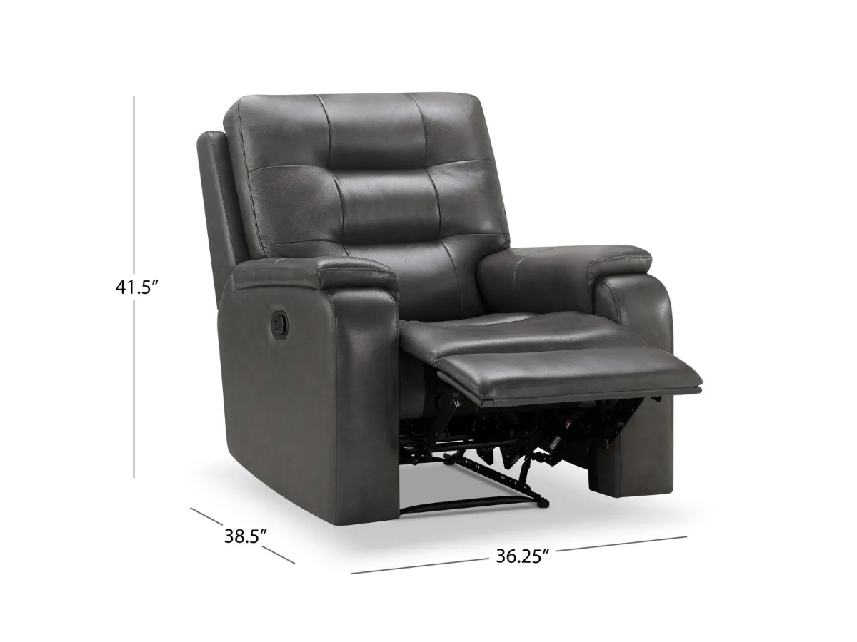 Waylen Top-Grain Leather Manual Recliner