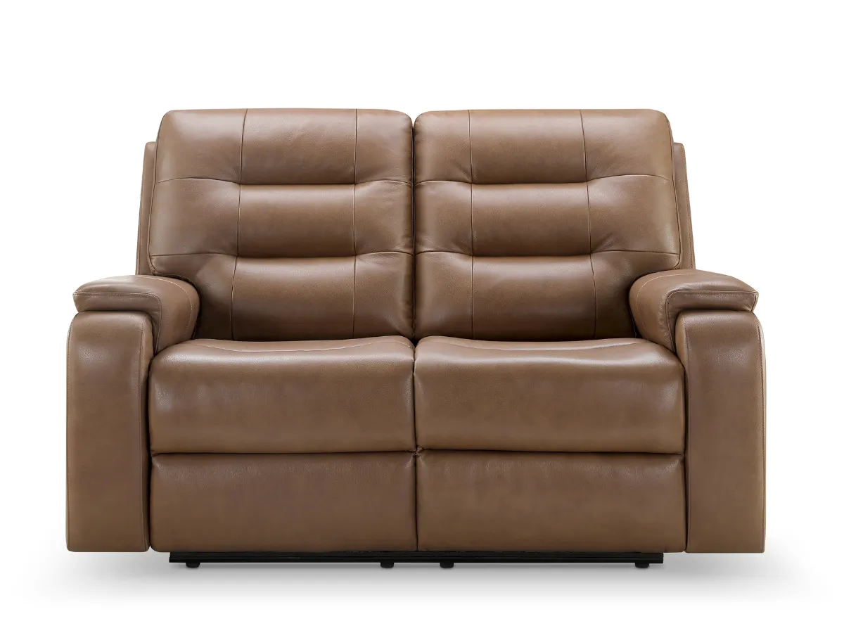 Waylen Top-Grain Leather Manual Reclining Loveseat