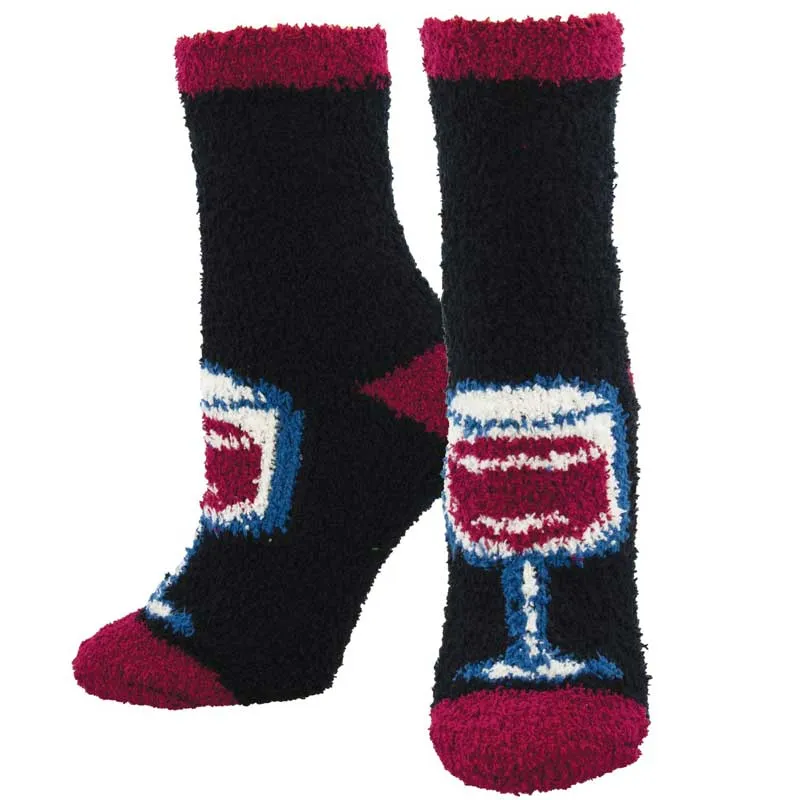 'Wine Wednesday' Printed Plush Women's Socks