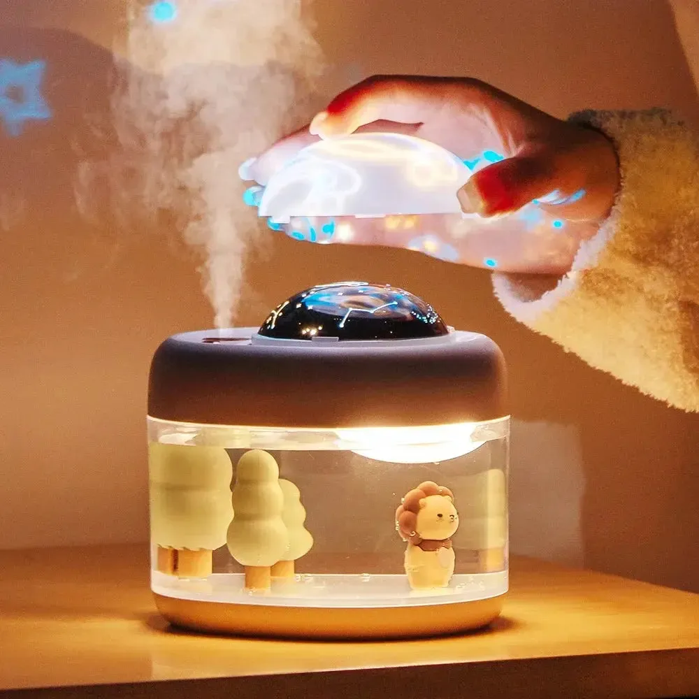 Wireless Projection Lamp & Humidifier - USB Rechargeable Starry Sky Diffuser