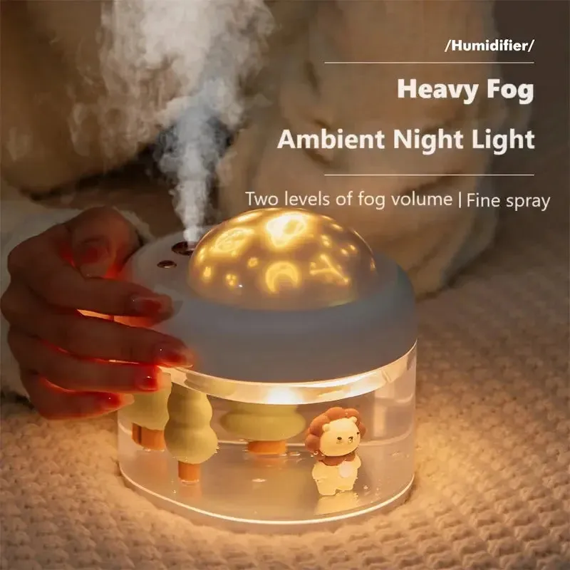 Wireless Projection Lamp & Humidifier - USB Rechargeable Starry Sky Diffuser