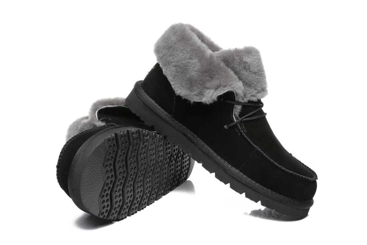 Women Mini Alaina Casual Ankle Boots With Wool Collar