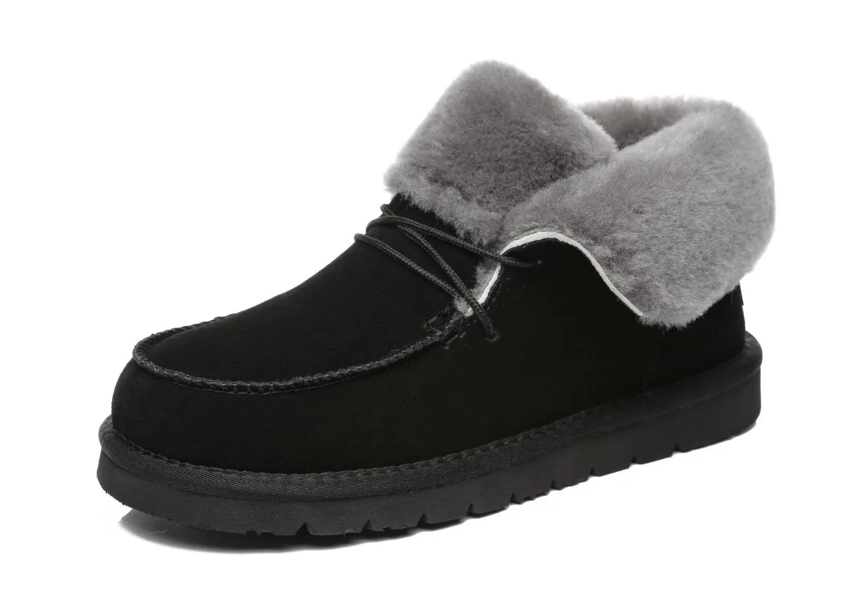 Women Mini Alaina Casual Ankle Boots With Wool Collar