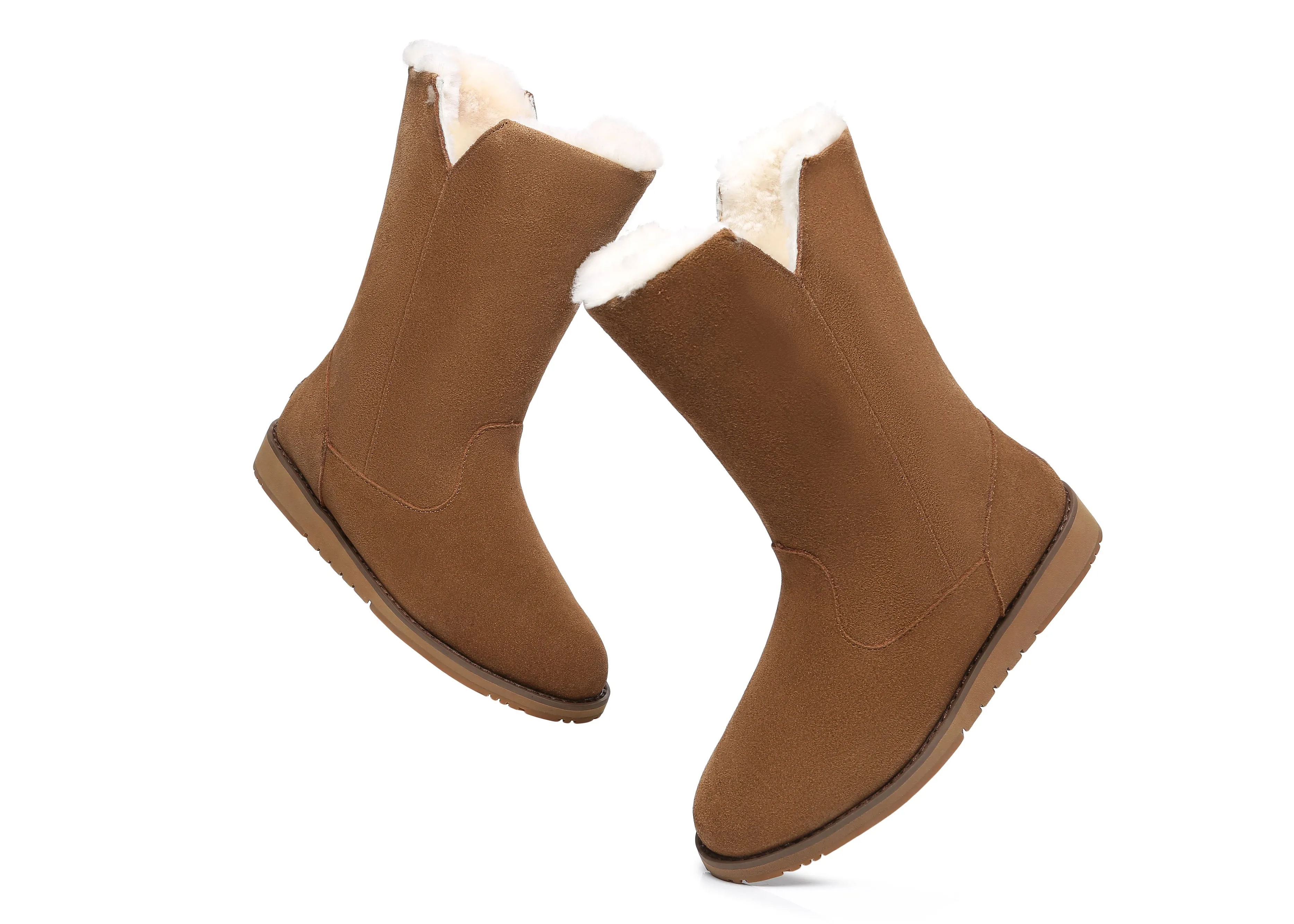 Womens Fashion Ugg Boots Mid Calf Colleen