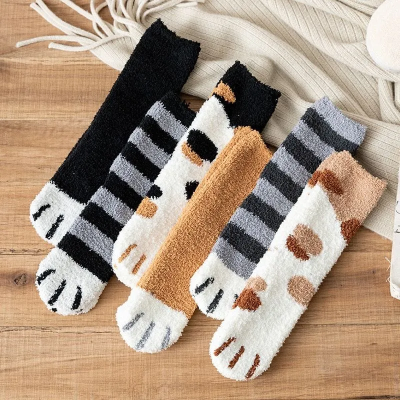 Women's Thick Thermal Calf High Socks in  6 Playful Animal Prints