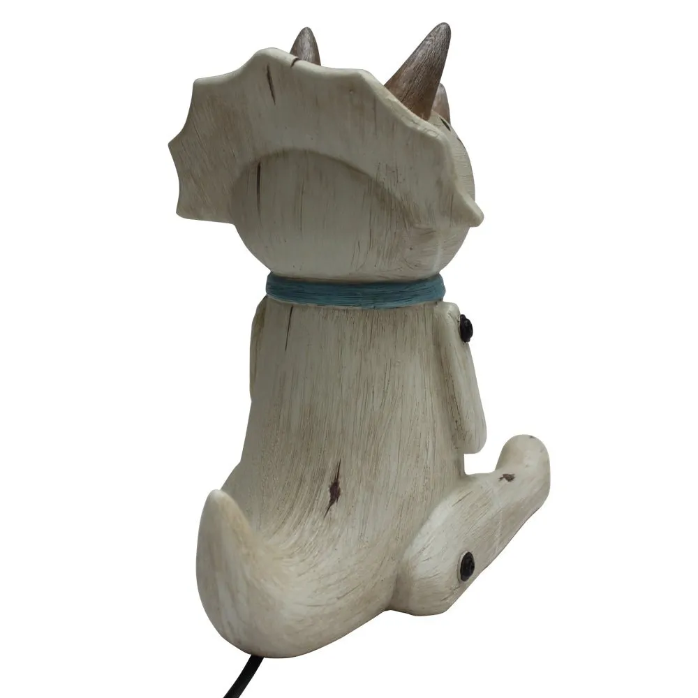 Wood Effect Cute Sitting Triceratops Light