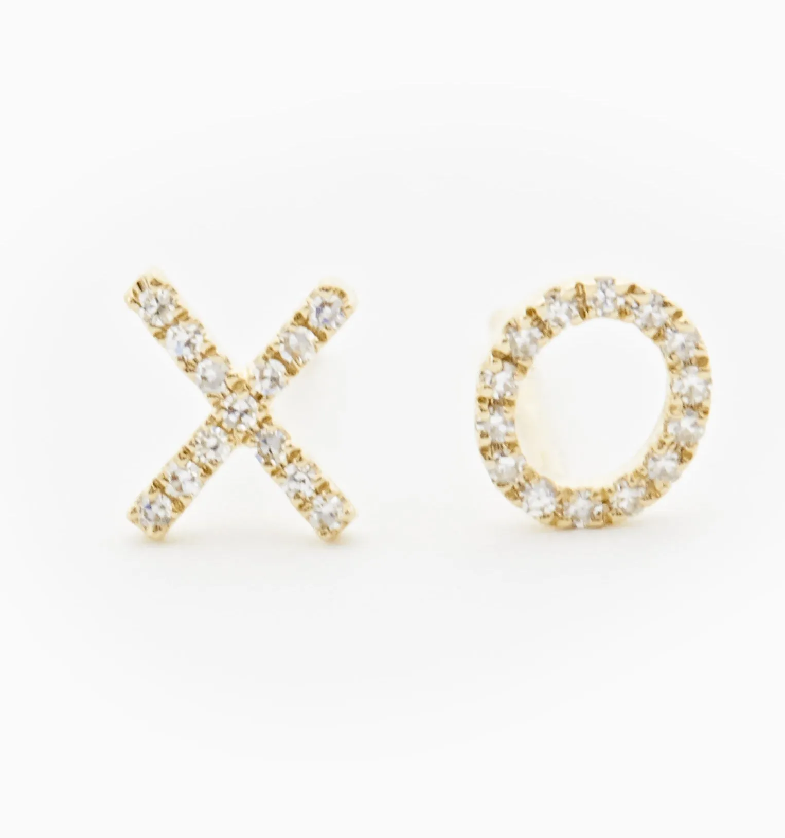 XO Diamond Stud Earrings